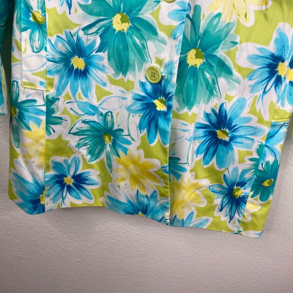 Pierre Cardin Jacket Blazer Women's Sz 8 Lightweight Floral Bright Spring NWT - Picture 11 of 16